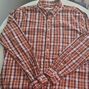 Sonoma Men's Casual Plaid Button-Down Shirt - Red and White